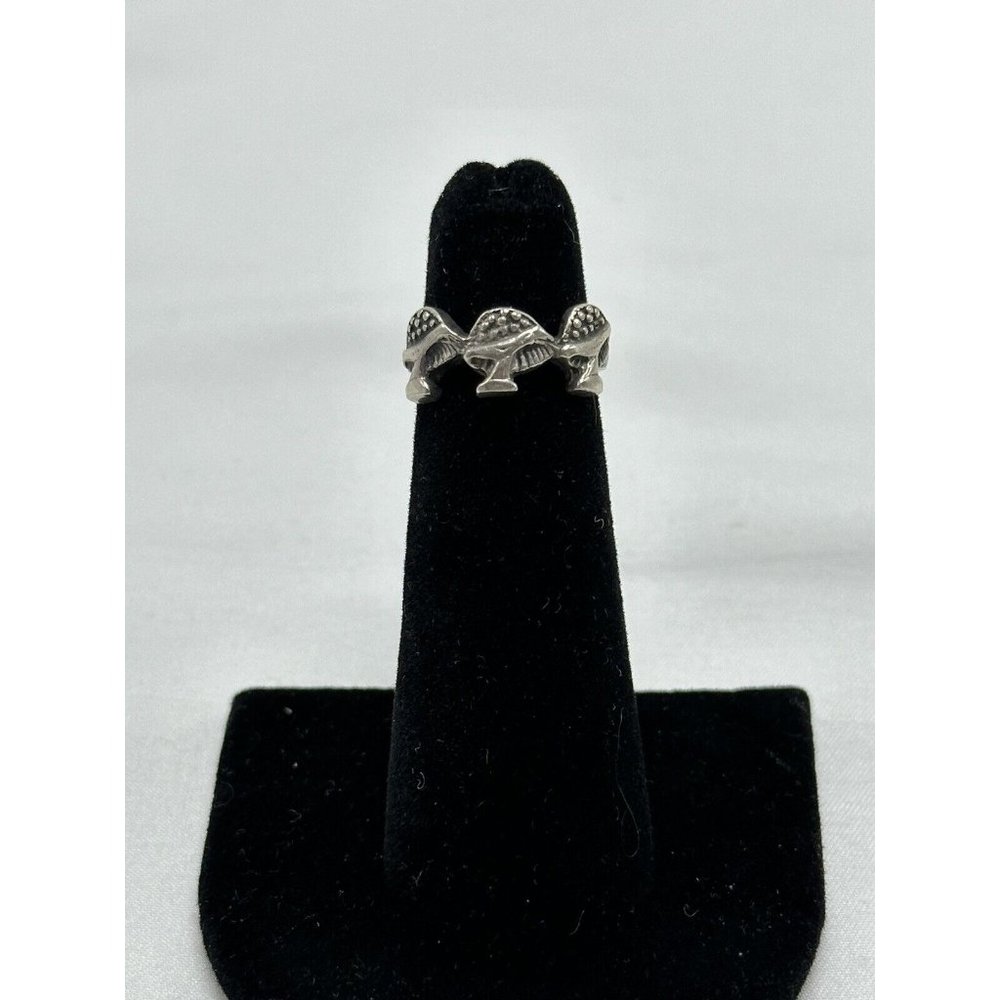 Vintage Mushroom Ring Marked H V P.  Ring Is Stamped 925 Size 4.25